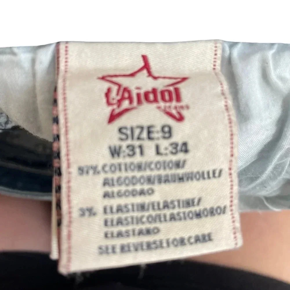 La Idle USA Jeans rhinestones metal embellished • Size 9 • 31/34 - Picture 7 of 8